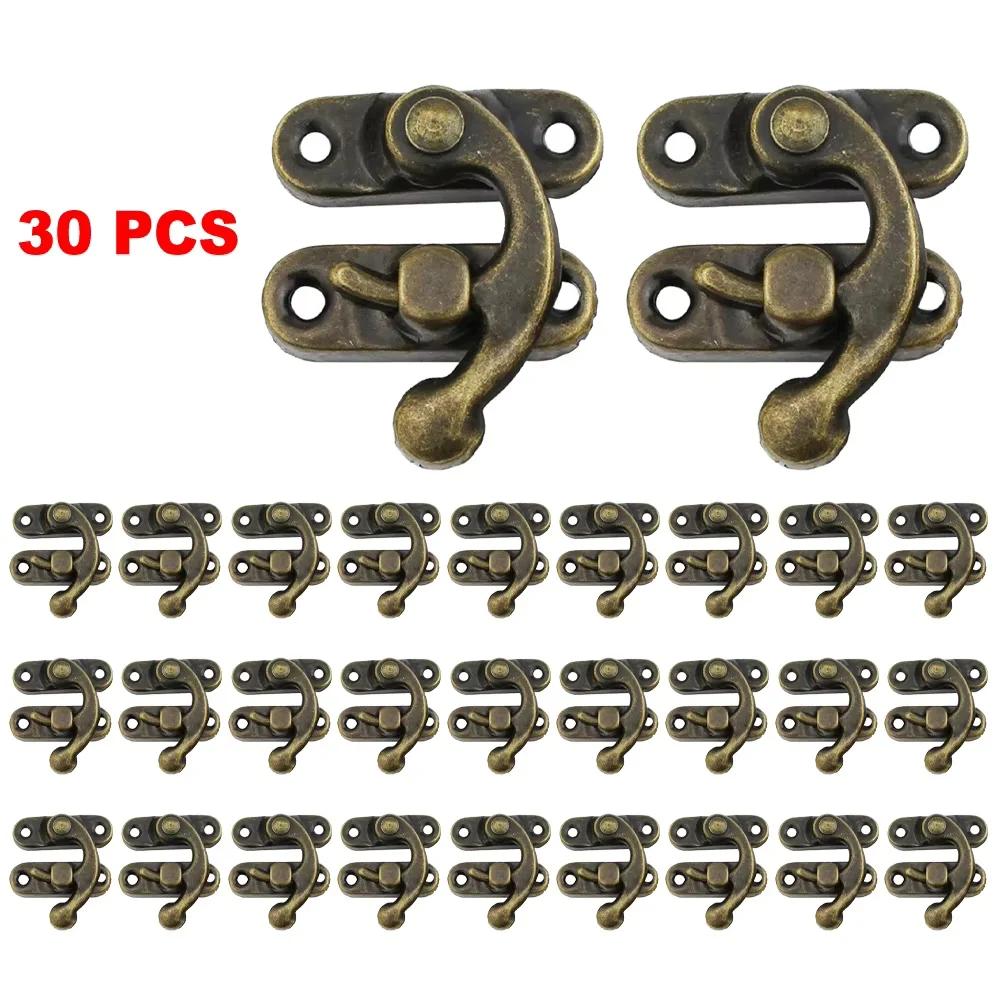30 Stück Antik-Bronze-Boxen Riegel Eisen-Schloss-Fangriegel Für Schmuckschatulle Box Koffer Schnalle Clip Verschluss Holzbox Beschläge