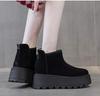 8,5CM Wildleder Kuh Echtleder Mode Damen Stiefeletten Plateau Keil Winter Plüsch 2025 Herbst Stiefel Frühling Schuhe Schaft