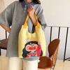 2025 Cartoon Illustration Canvas Bag Female Office Worker Large Capacity Funny Graffiti Handheld Shoulder Bag