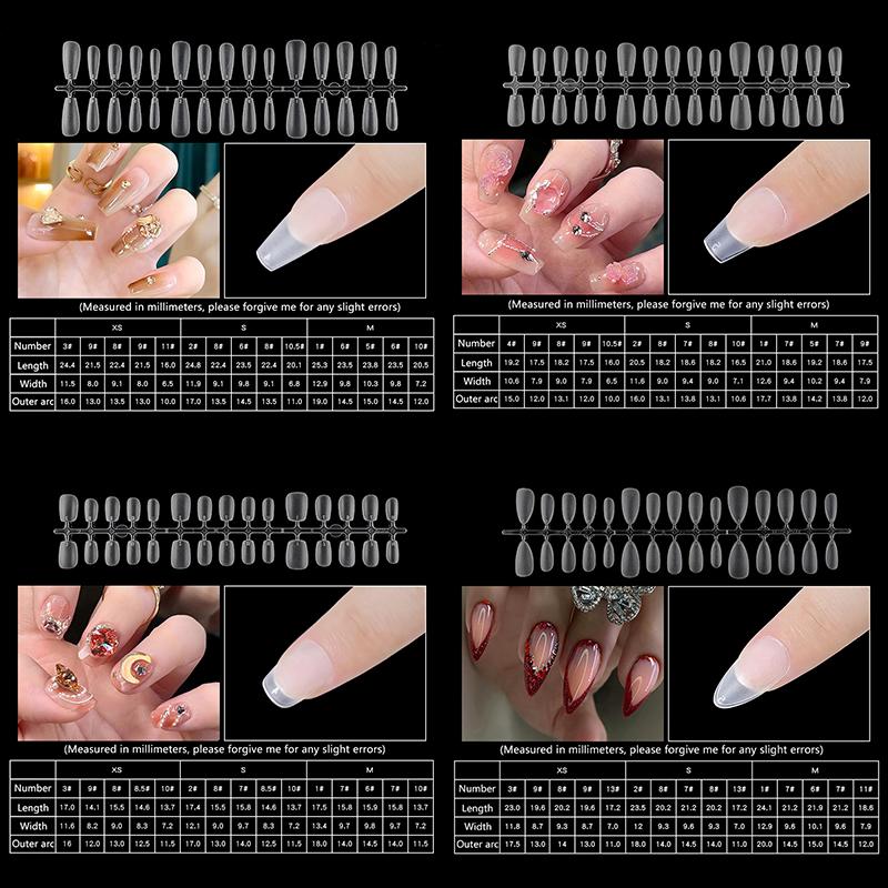 24Pcs Traceless Matte Fake Nails No Polishing Press On False Nails Long Short Design High Matt Soft Gel Nail Tips For Extension