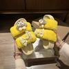 Sweet and cute Shirley Rose cotton slippers women's home winter non-slip soft-soled plush slippers flat-soled fluffy shoes