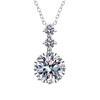 Sterling Silver Simulated Moissanite Snowflake Pendant Necklace for Women - Elegant Fashion Jewelry