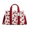 Coach Bolso de Mano Smith Estampado de Cerezas Cierre Magnético Piel Granulada Grande para Mujer Color Tiza Multicolor