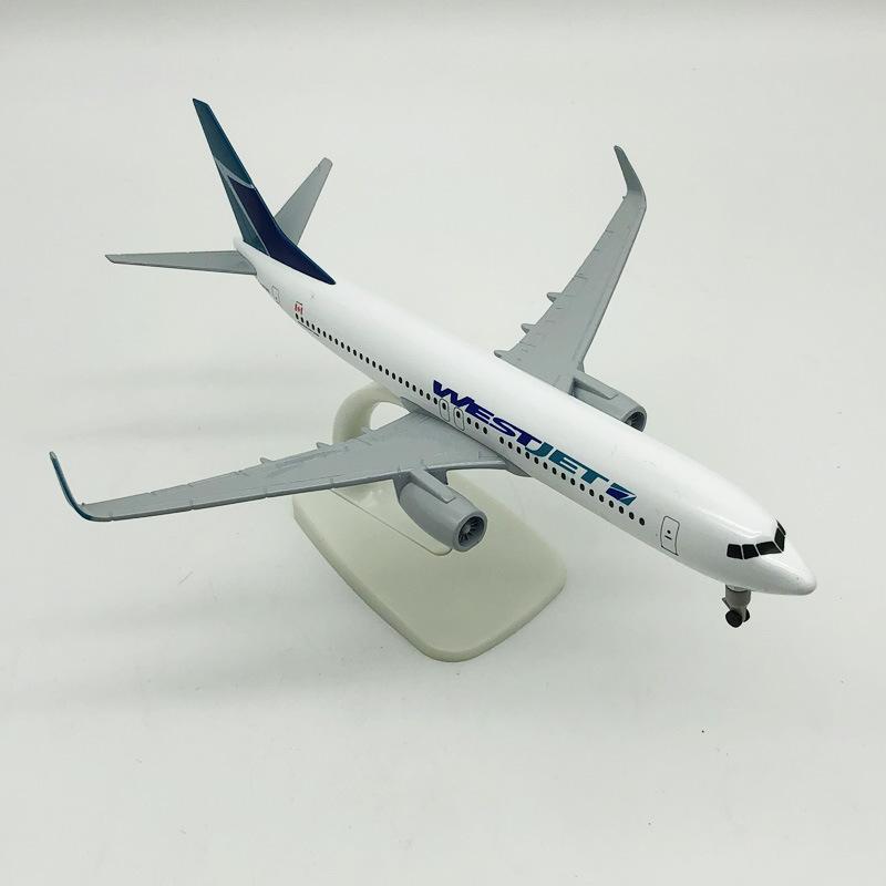 Diecast 20CM 1/400 B737 WESTJET B737 Canada Airline Airplane Plane Aircraft Alloy Model Toy Plane Model Building Kit Model Plane