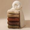6 Pairs Of Winter Plush Thick Midsole Women's Warm And Thermal Storage Comfortable Soft Diamond Coffee Casual Outdoor Socks