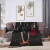 The Vampire Diaries Damon salvatore Warm Soft Blanket Travel Office Plush Throw Blanket Graphic Outdoor Bedspread Sofa Bed Cover