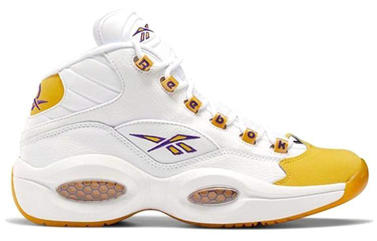 Reebok Question Mid Yellow Toe White/Yellow Men's Sneakers