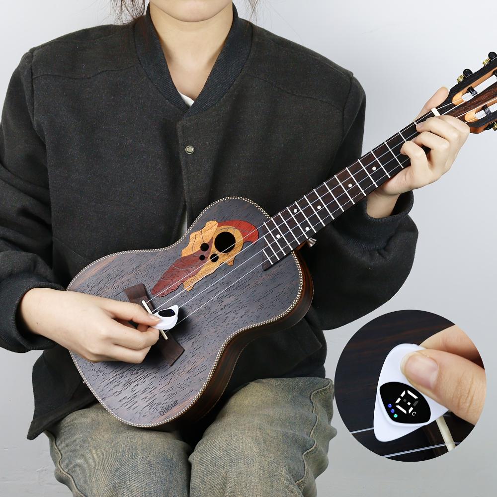 1‑Pc Portable Pick‑Shaped Tuner, 2‑in‑1 for Acoustic Guitar & Ukulele, Chromatic Multi‑Function Pitch Calibrator