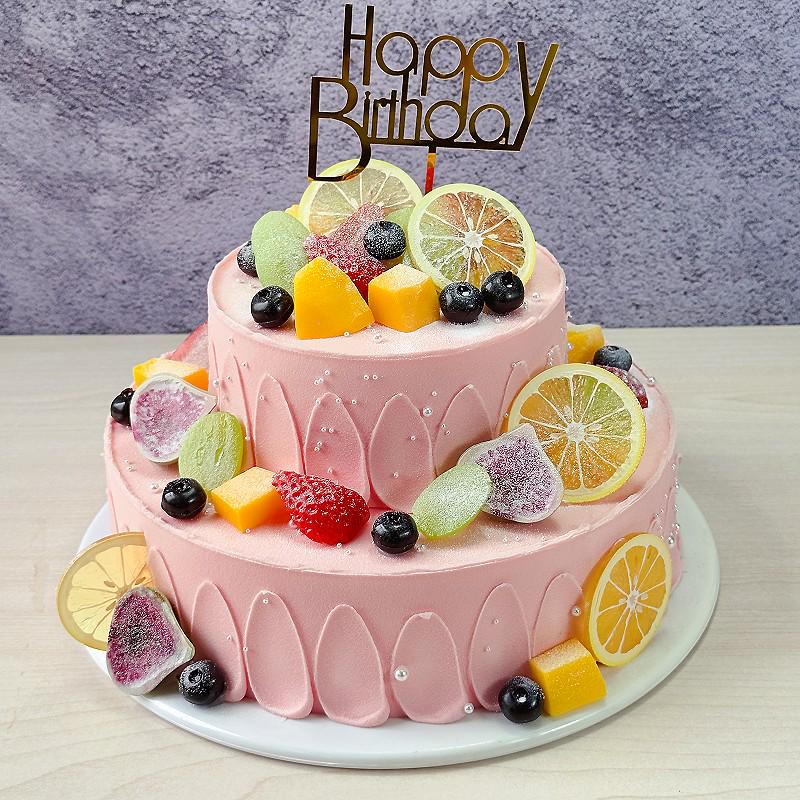 2025 Europäisches zweistöckiges Obstkuchenmodell für Ausstellungszwecke