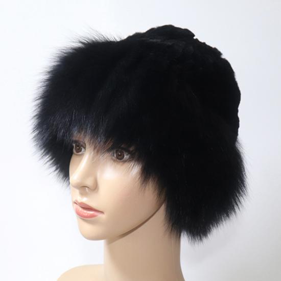 Women Winter Hight Quality Hand Knitted Real Rex Rabbit Fur Hat Natural Soft Fox Fur Hats Warm Elasticity Thick Real Fur Caps