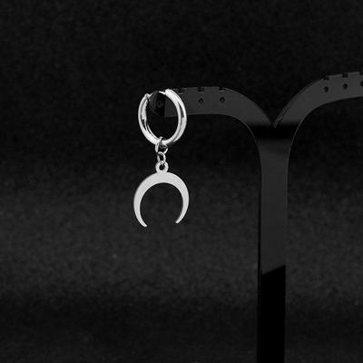 Stainless Steel Neutral Moon Earrings - Harajuku Style, Non-Fade Clips