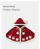 DUUDUU 2025 Red New Year Knit Sweater Coat & Cape for Toddler Girls