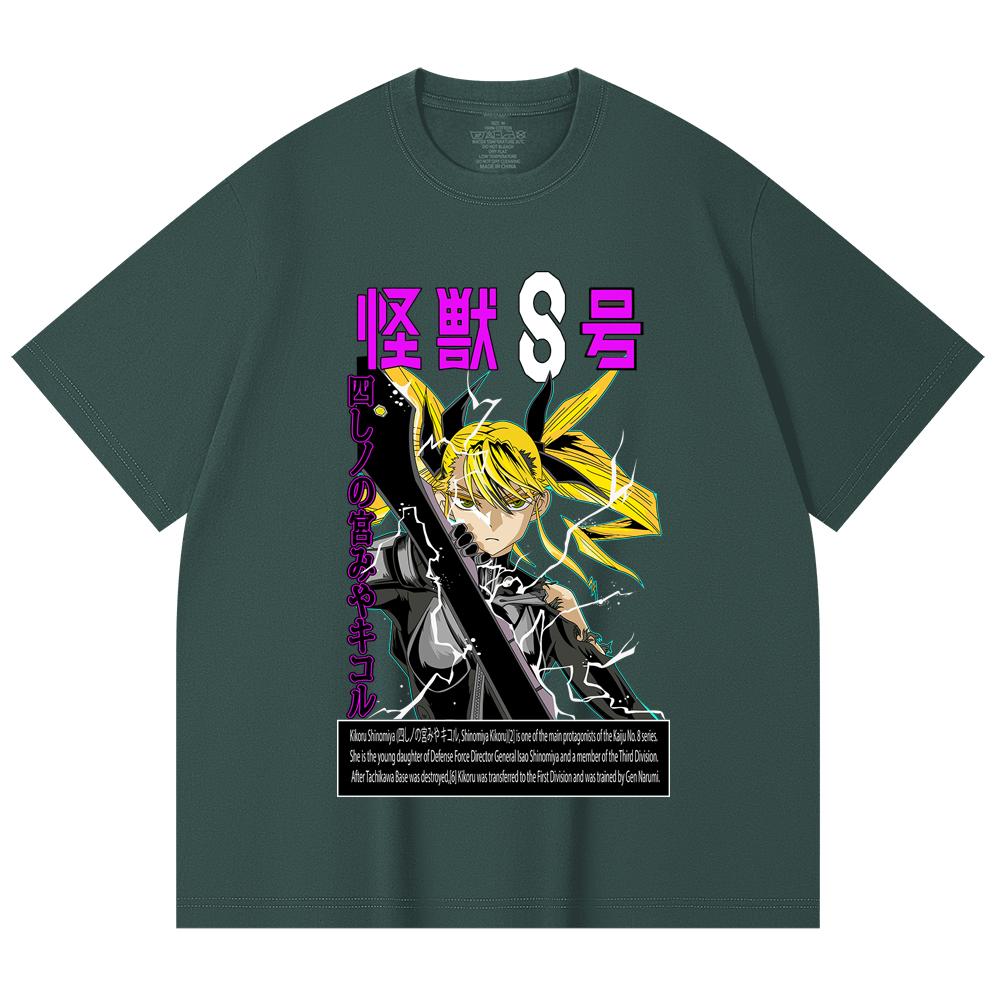 230 Gsm 100% Cotton Kaiju No 8 V14 Kikoru Print Unisex Heavy Cotton T Shirt