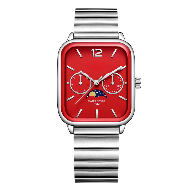 

Роскошные женские часы водонепроницаемые кварцевые наручные часы Moonphase квадратные женские женские подарочные часы для девушек