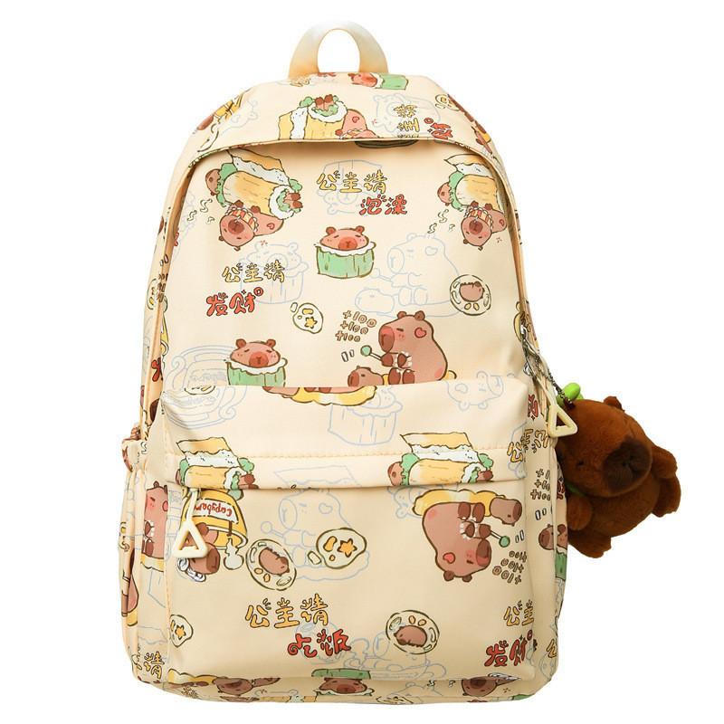 Adorable Nylon Geometric Backpack For Students Breathable And Spacious