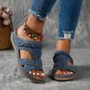 Women's Beach Slippers Slip-On Open-Toe Casual Sandals with Adjustable Straps, Breathabl Flat Heel Comfort Shoes