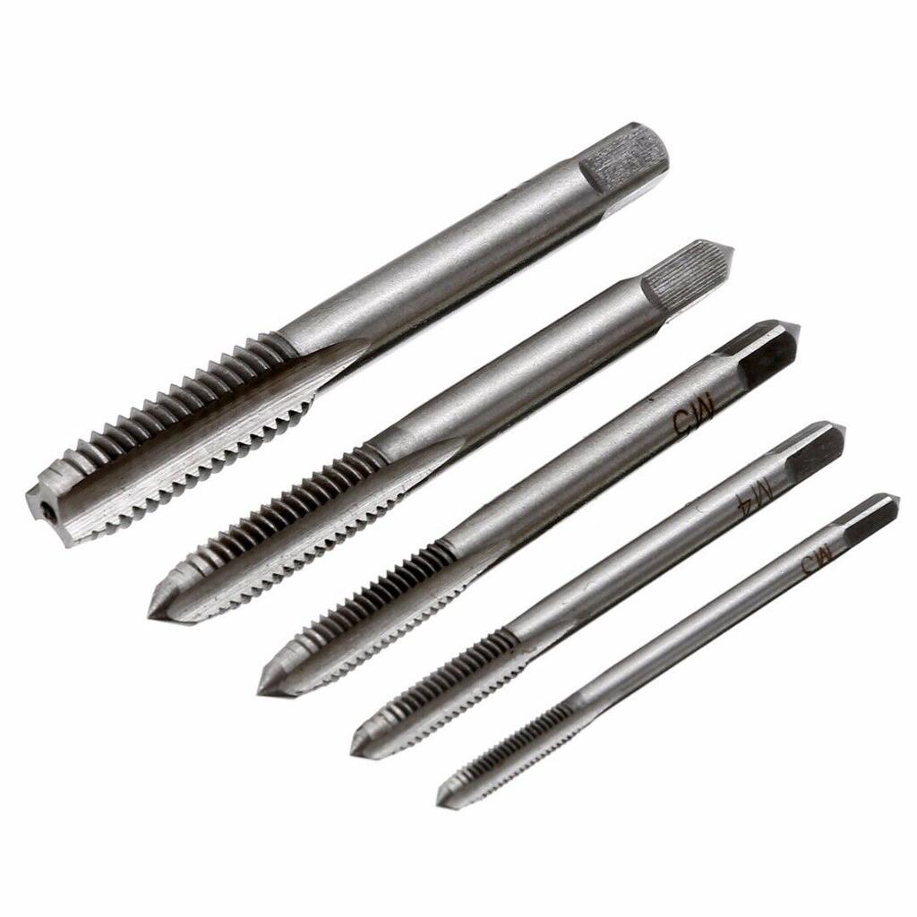 Screw 5pcs/Set Titanium Coated High Speed Steel HSS Screw Thread Metric Spiral Fluted Hand Plug Tap Bit Set Screw 5pcs/Set Titanium Coated High Speed Steel HSS Screw Thread Metric Spiral Fluted Hand Plug Tap Bit Set