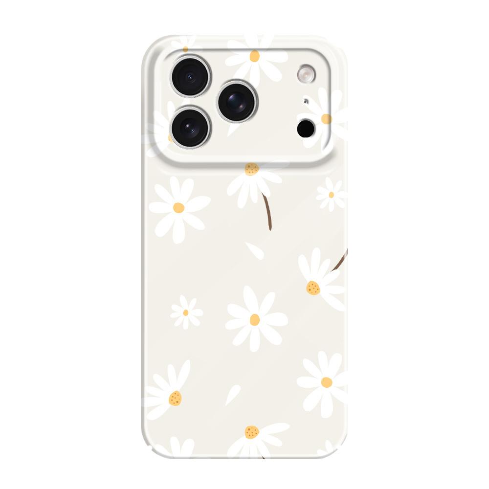 Coque de téléphone simple Marguerite pour iPhone 17 Air 16 16E 15 14 Plus Pro Max Film Coque Rigide