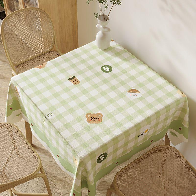 Square Table Tablecloth Waterproof, Oil-Proof And Anti-Scalding Square Household Small Fresh Dining Table And Chairs Modern And Simple
