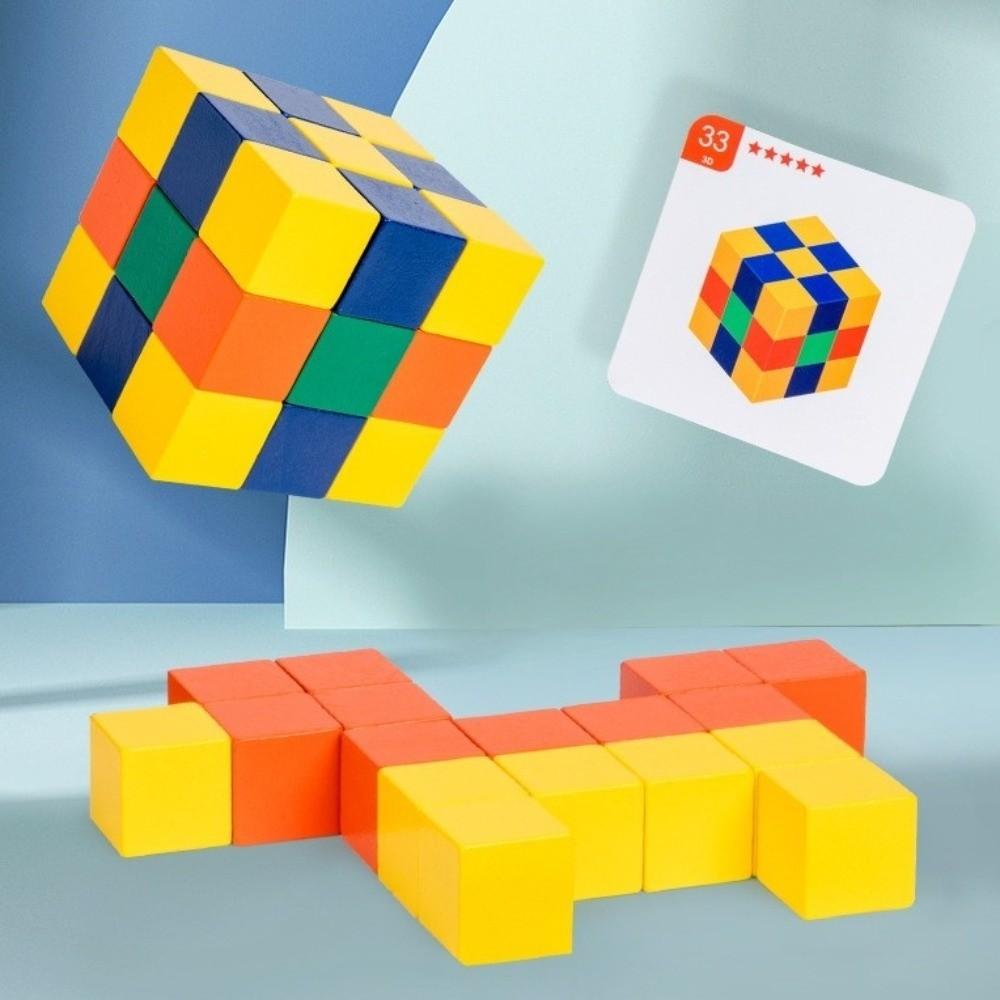 Wooden Material Cube Block Toy Portable Brain Development Toy Educational Toy  Educational Use