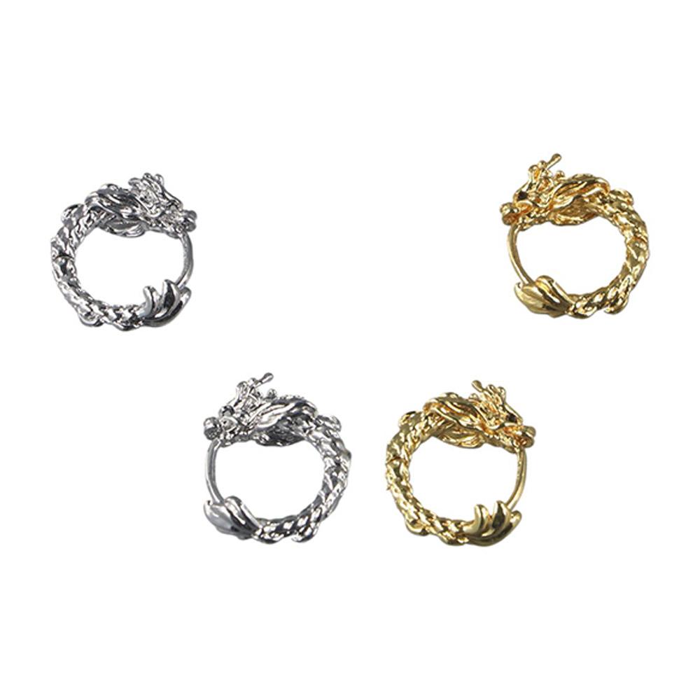 Chinese Style Silver Dragon Stud Earrings Aesthetic Chinese Dragon Earrings  Accessories