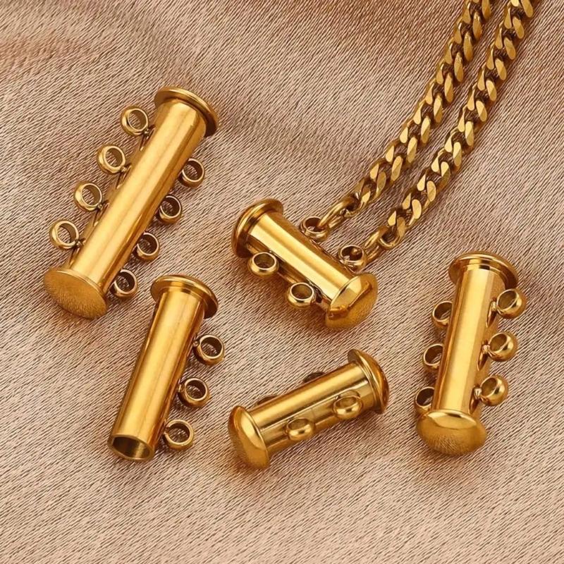 Slide Lock Clasp 304 Nerezová ocelová trubková spojka pro vrstvení náhrdelníků nebo náramků, příslušenství pro výrobu šperků