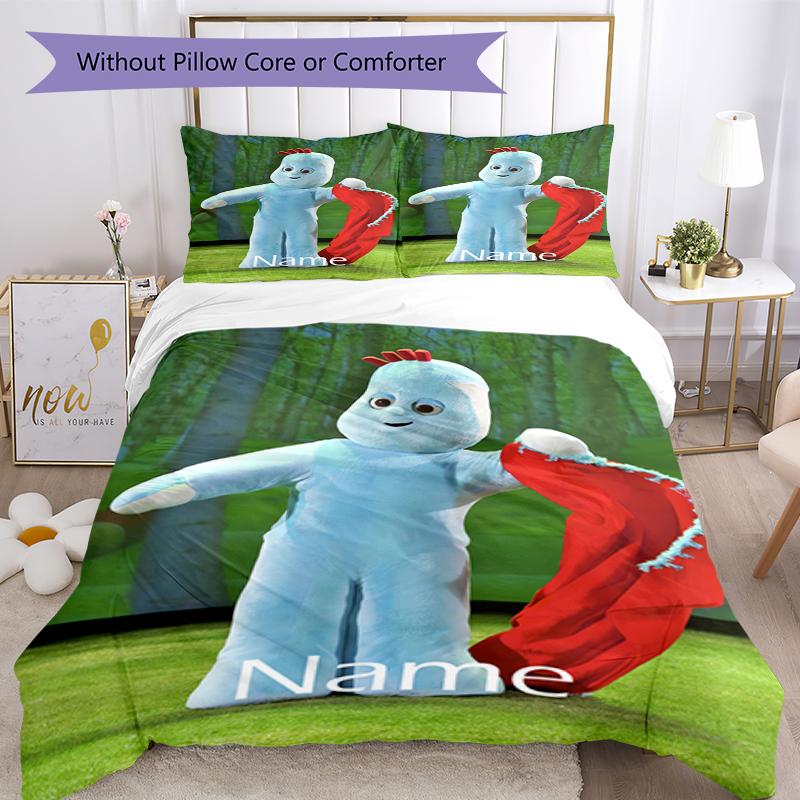 Set Biancheria da Letto In the Night Garden con Nome Personalizzato 3 Pezzi Chiusura Copripiumino Include 1 Copripiumino e 2 Federe, Morbido e Confortevole per Tutte le Stagioni.