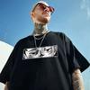 Trendy Men's Summer New Personalized Cartoon Print Breathable and Comfortable Round Neck T-shirt Outdoor High Street Top