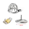 Small Metal Cock Cage Micro Stainless Steel Chastity Device Padlock Lockable Penis Ring Lock Sex Toy For Men BDSM Erotic Bondage