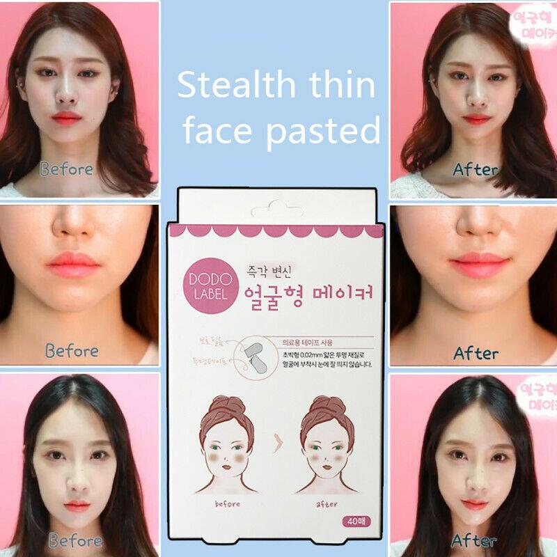 40pcs/10sheets V Lift Face Sticker Invisible Makeup Adhesive Lift Face Tape Slim Patch Breathable Sticker Lifting Tighten Chin