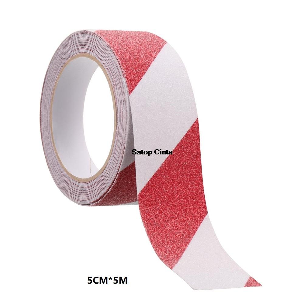 2.5cm/5cm/10cm*5M Red-Yellow Twill Anti Slip Tapes Non-Skid Treads Waterproof Sticker Adhesive Non-Slip Strips For Stair Walkway