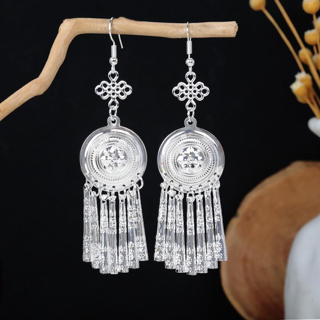 Miao Long Ethnic Tassel Earrings - Luxurious, High-end Fashion Jewelry