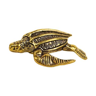 Reichtum und Schätze anziehen, Schildkrötenornamente, Messing-Handwerkskunst