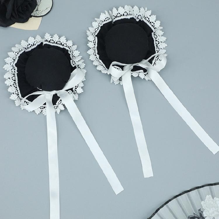 Women Buns Dancer Hair Clip Round Bun Hairstyle Laciness Ribbon Girl Headwear