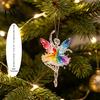 Cute Hanging Accessories 2Pcs Glitter Ballet Girl Keychain, 2D Acrylic Pendant for Bag Backpack, Sparkling Winter Seasonal Decorations Dancer