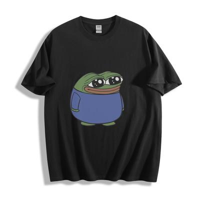 Ledsen Groda Tecknad T-shirt - Meme-Inspirerad Design Unisex T-shirt