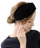 VINGTAINE Velour Black Turban Cross Hair Hairband, Hairband, Wide, Voluminous, Accessory, HB-96