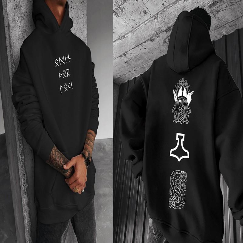 Unisex Hooded Sweatshirt Digital Print Streetwear Loose Fit Winter Casual Long Sleeve Pullover Teens Adults