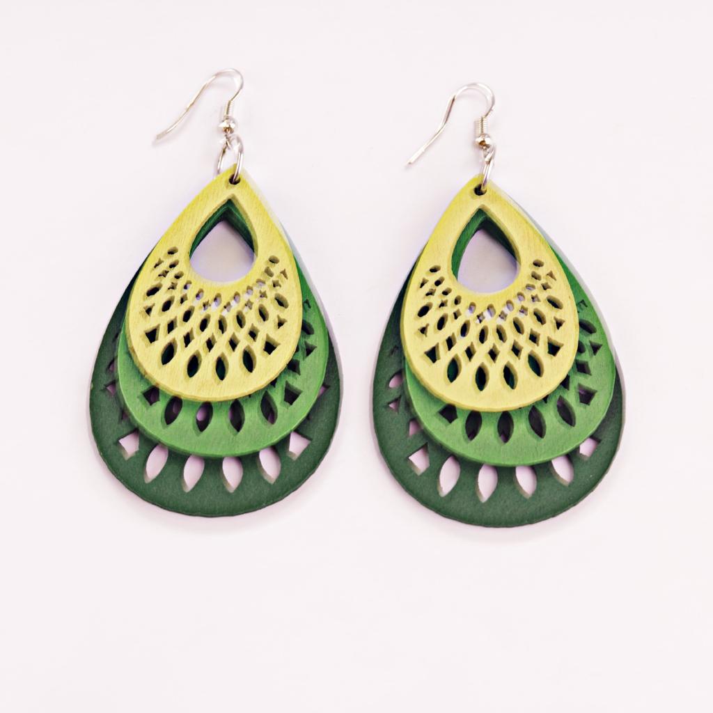 Womens 2025 Handmade Wooden Mixed Color Women's Wood Drop Earrings Summer Vintage Party Gift Women Jewelry Bohemian earrings hot