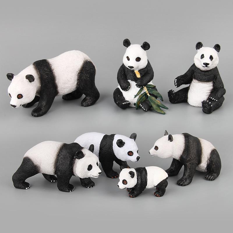 Simulation 7 Animal Model Toys, Mammal Panda Model Static Ornament Doll, Boutique