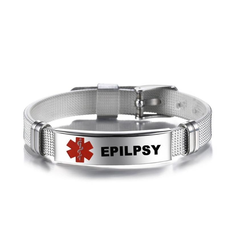 Stainless Steel Medical Alarm Bracelets Adjustable Wristband Emergency Medical Bracelets Medical Alert IDs Bracelet