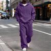 Set de trening pentru bărbați, cu hanorac casual cu fermoar și pantaloni cargo cu talie elastică, set din două piese