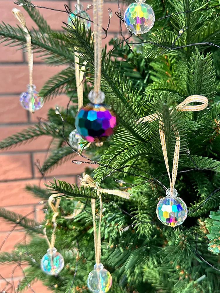 22mm Electroplating Colorful Glass Ball Pendant Crystal DIY Christmas Decoration Christmas Tree Pendant
