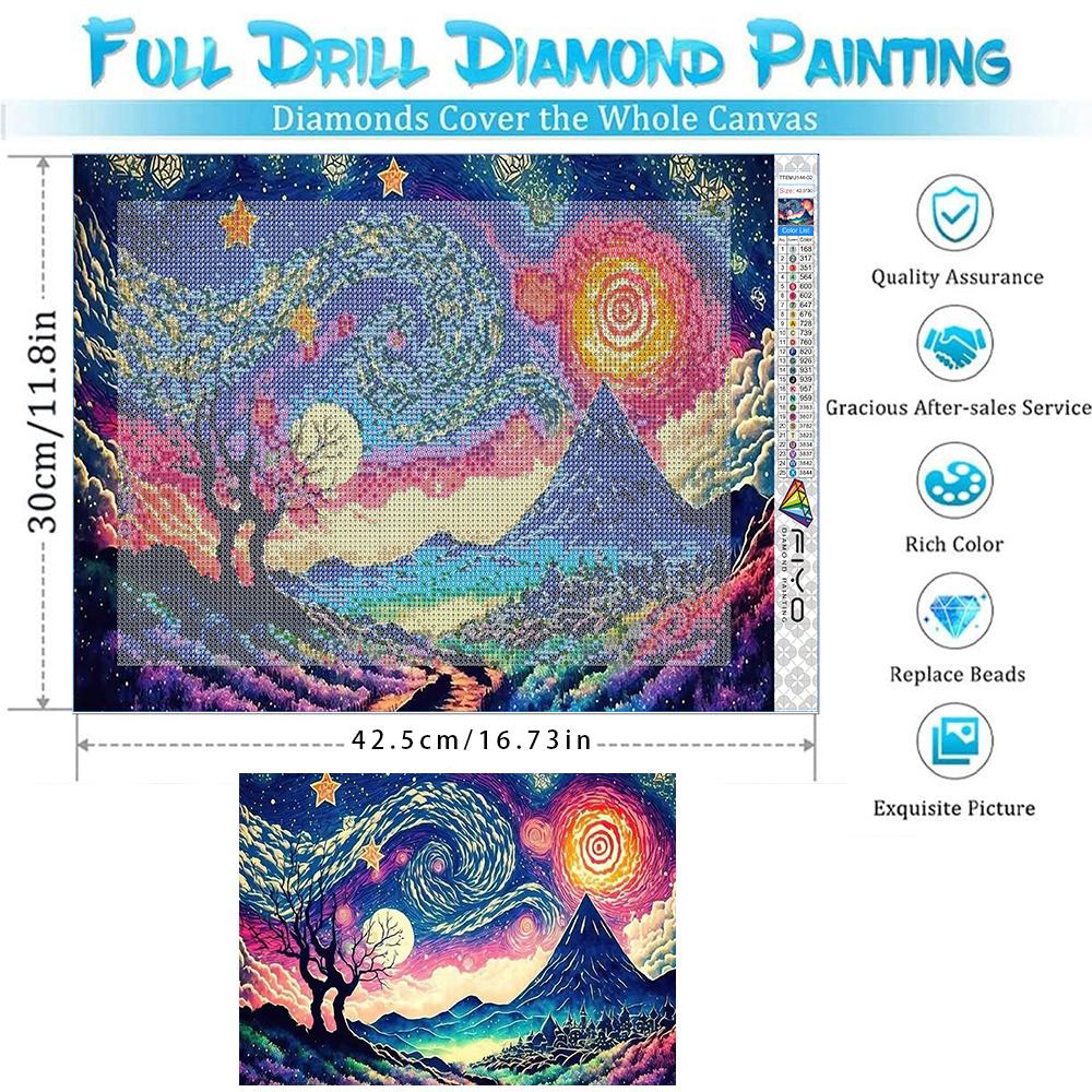 

5D Алмазная картина Полная круглая дрель Алмазная Звездное море Художественная картина Алмазная живопись Ручная работа Diy Алмазная мозаика Картина Украшение дома Without a frame белый