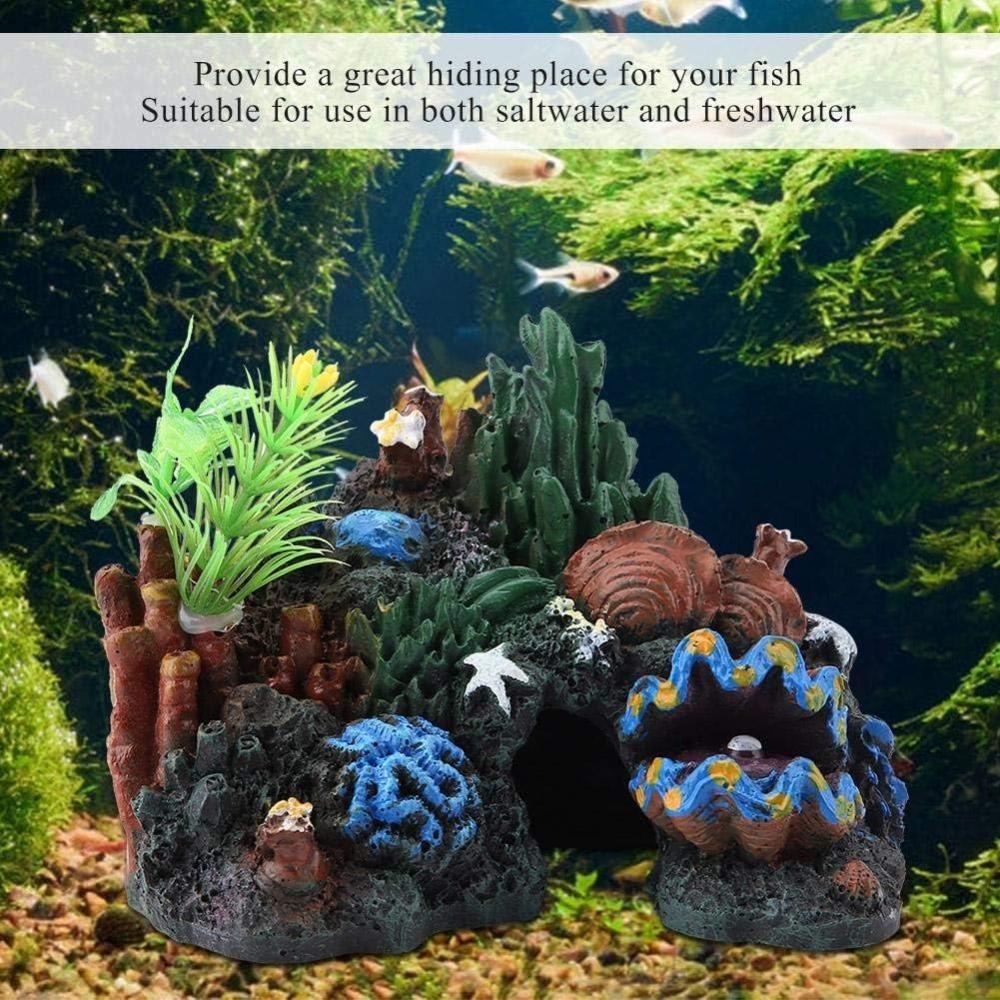 Ocean Color Fish Tank Ornament Irregular Shape Resin Rock Cave Fish Tank Landscaping