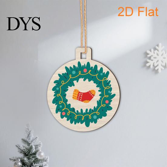 Decorative Hanging Props 10Pcs 2D Wooden Christmas Ornaments, Blank DIY Craft Tags, Wood Slices for Painting Tree Decorations, Unfinished Xmas Holiday