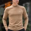 Autumn and Winter New Men's Middle Collar Letter Embroidered Inner Long Sleeve Base Shirt
