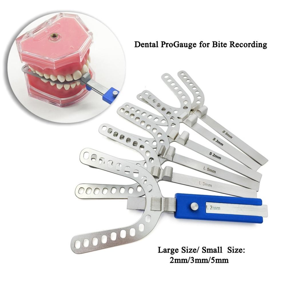 Dental Oral Centric Tray Set Impression Trays ProGauge for Bite Recording 2mm/3mm/5mmDenture Repair Occlusal Record Articulator