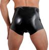 LATE X - Latex High Waist Boxer Shorts with Scalloped Edges Black XL