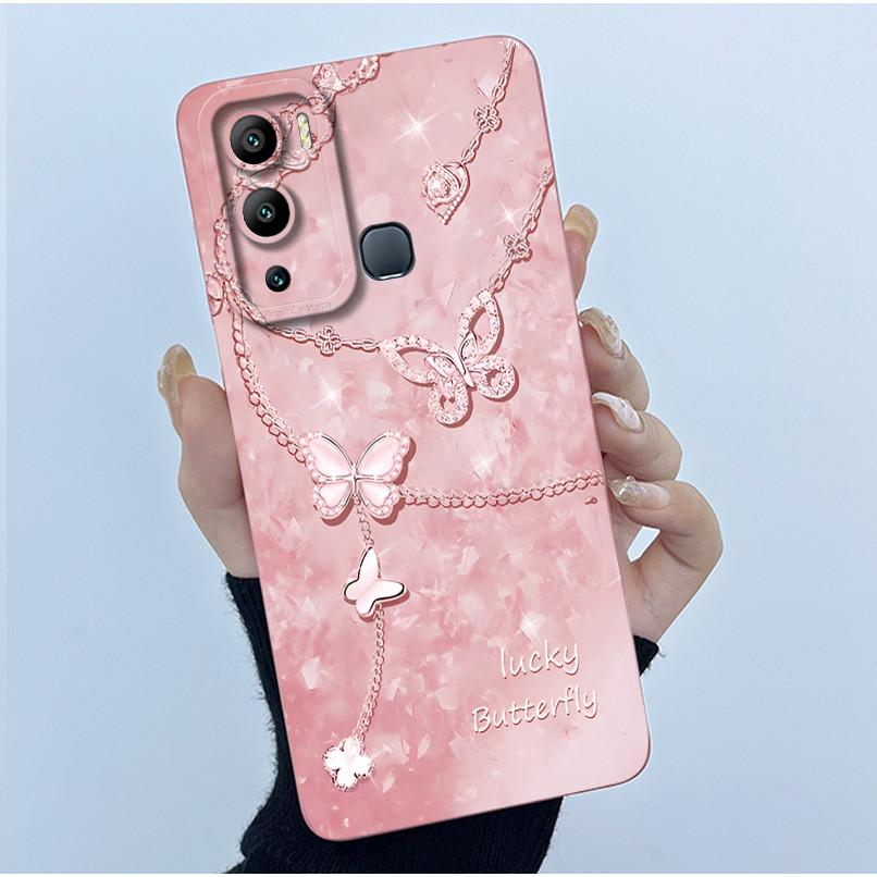 Case for Infinix Hot 12i Hot 12 Play Back Cover Butterfly Flower Soft Silicone Cases for Infinix Hot12i 12Play Hot12 Phone Funda